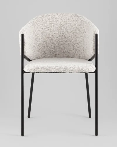 Стул обеденный Carmel, бело-серый УТ000039554 Stool Group, серый белый/букле, ножки/металл/чёрный, размеры - *790***540*600 фото 2