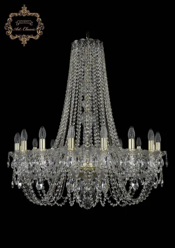 Люстра подвесная хрустальная 11.11.16.300.h-95.Gd.Sp Bohemia Art Classic прозрачная на 16 ламп, основание золотое в стиле классический 