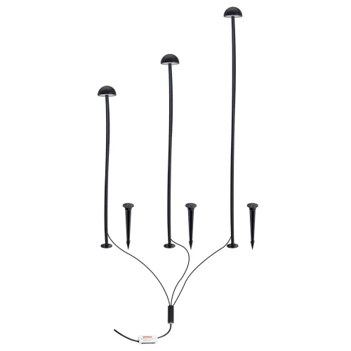 Ландшафтный светильник LED Motus A1081PA-3BK Arte Lamp уличный IP65 чёрный на 3 лампы, плафон чёрный в стиле минимализм современный LED