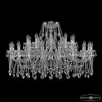 Люстра подвесная 1413/20+10/400 Ni Bohemia Ivele Crystal без плафона на 30 ламп, основание прозрачное никель в стиле классика sp