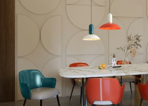 Светильник подвесной Lotus FR5551PL-01WR Freya разноцветный красный на 1 лампу, основание чёрное в стиле мемфис джапанди современный фото 3 Светильник подвесной Lotus FR5551PL-01WR Freya разноцветный красный на 1 лампу, основание чёрное в стиле мемфис джапанди современный фото 3