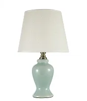 Настольная лампа Lorenzo E 4.1 GR Arti Lampadari белая 1 лампа, основание зелёное керамика в стиле классический 