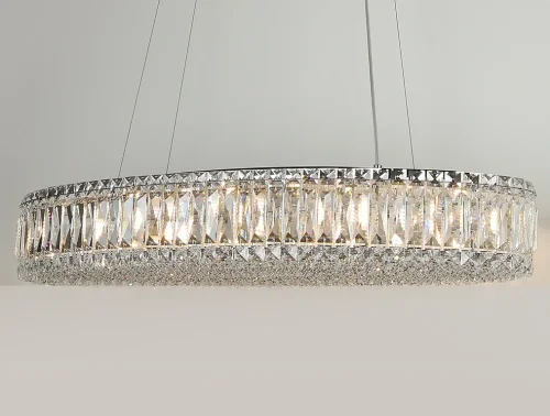 Люстра подвесная 8468/S chrome Newport прозрачная на 8 ламп, основание хром в стиле современный  фото 2