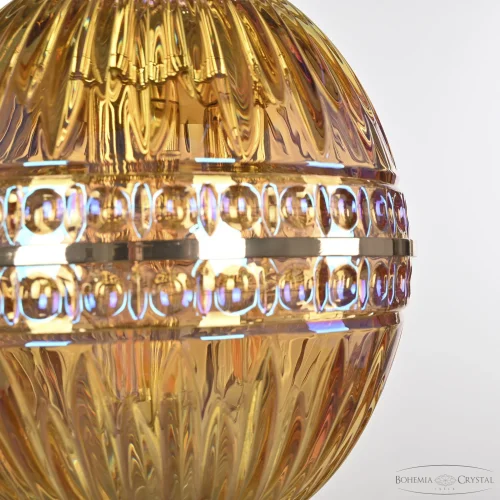 Светильник подвесной 5480/18 G Shampan/M-1G Bohemia Ivele Crystal янтарный 3 лампы, основание золотое в стиле классический  фото 4