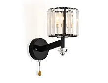 Бра с выключателем TR5897 Ambrella light прозрачный на 1 лампу, основание чёрное в стиле современный Бра с выключателем TR5897 Ambrella light прозрачный на 1 лампу, основание чёрное в стиле современный