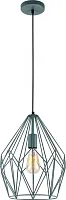 Светильник подвесной лофт Jade TL1173H-01DG Toplight зелёный 1 лампа, основание чёрное в стиле лофт современный 