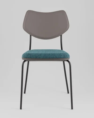Стул обеденный Casey, темно-бирюзовый, с серой экокожей УТ000039575 Stool Group, бирюзовый/экокожа рогожка, ножки/металл/чёрный, размеры - ***** фото 2