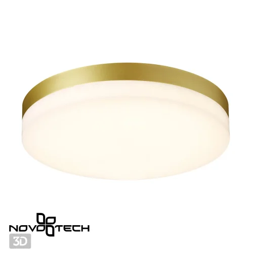 Потолочный светильник LED Opal 358888 Novotech уличный IP54 золотой 1 лампа, плафон белый в стиле хай-тек современный LED фото 2