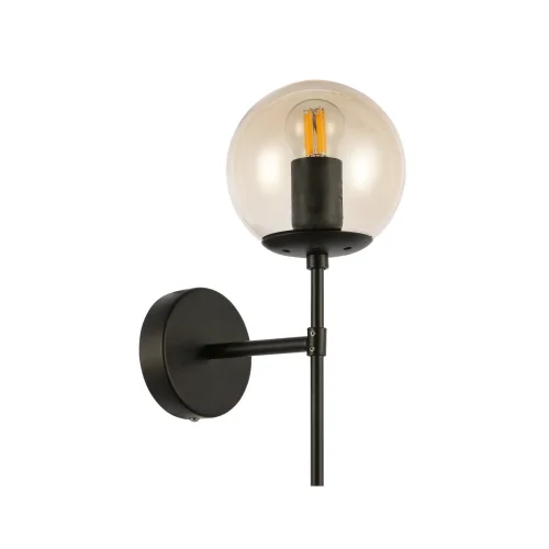 Бра настенный лофт Lacotta SLE154901-01 Evoluce янтарный на 1 лампа, основание чёрное в стиле лофт  фото 2