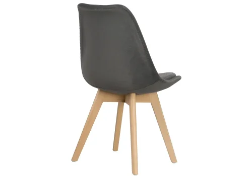 Деревянный стул Bonuss dark gray / wood 15224 Woodville, серый/велюр, ножки/массив бука дерево/натуральный, размеры - ****500*560 фото 3