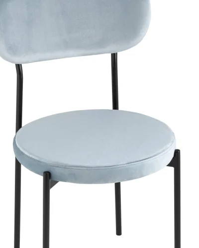 Стул обеденный Барбара NEW, велюр серо-голубой УТ000028055 Stool Group, голубой/велюр, ножки/металл/чёрный, размеры - ****480*530 фото 6