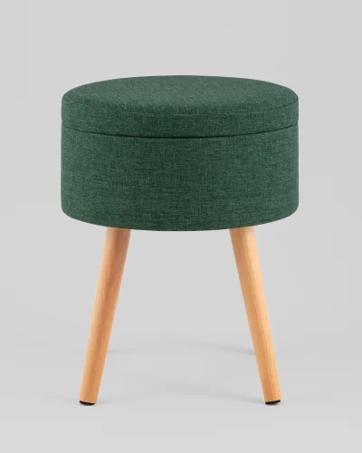 Пуф с ящиком Store Woody, рогожка темно-зелёная УТ000040159 Stool Group на 1 , основание в стиле современный фото 6
