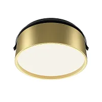 Светильник точечный LED Onda DL024-18W4K-BMG Maytoni матовый золото на 1 лампу, основание чёрное в стиле современный хай-тек круглый