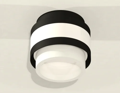 Светильник накладной XS8420001 Ambrella light белый 1 лампа, основание чёрное в стиле хай-тек круглый фото 2