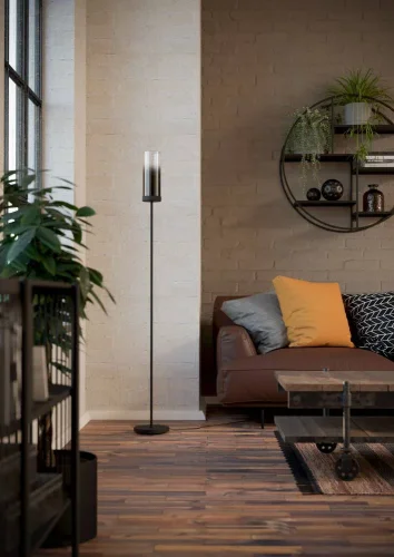 Торшер Toothill 44004 Eglo чёрный на 1 лампу, основание чёрное в стиле современный лофт фото 4