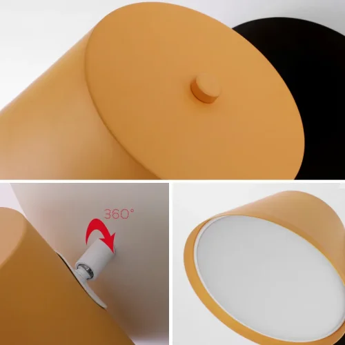 Бра PAIL 101884-26 ImperiumLoft жёлтый на 1 лампу, основание чёрное в стиле современный фото 12