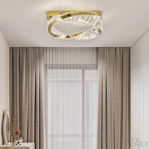 Люстра потолочная LED с пультом AM-Venezia 316223/D400 GD Arte Milano прозрачная на 1 лампу, основание золотое в стиле современный с пультом фото 11