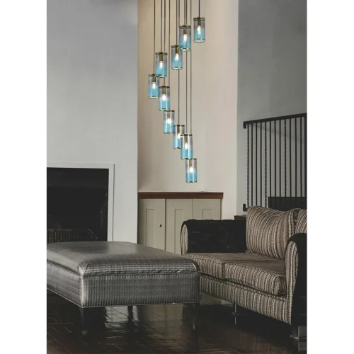 Люстра каскадная Мурано (Murano) 8401/10 Lumion серая голубая на 10 ламп, основание чёрное в стиле современный фото 3 Люстра каскадная Мурано (Murano) 8401/10 Lumion серая голубая на 10 ламп, основание чёрное в стиле современный фото 3