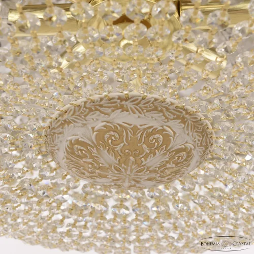 Люстра потолочная AL19011/55OL WMG Bohemia Ivele Crystal без плафона на 8 ламп, основание патина белое золотое в стиле классический drops фото 2