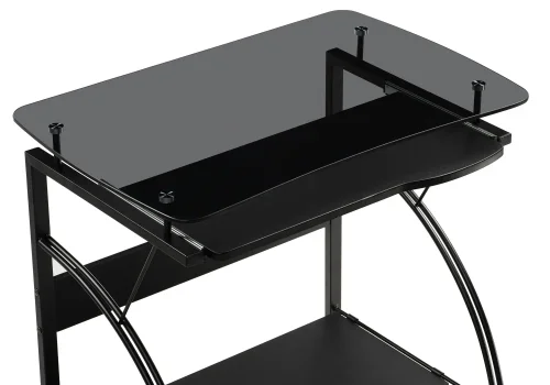 Компьютерный стол Glen black 15786 Woodville столешница чёрная из стекло фото 5