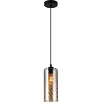 Светильник подвесной Pamella TL1222H-01AM Toplight янтарный 1 лампа, основание чёрное в стиле современный 