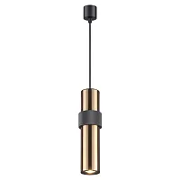 Светильник подвесной Afra 4739/5L Odeon Light чёрный золотой на 1 лампу, основание чёрное в стиле хай-тек современный трубочки