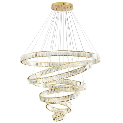 Люстра подвесная LED Vekia 5015/260L Odeon Light прозрачная на 1 лампу, основание золотое в стиле современный фото 4
