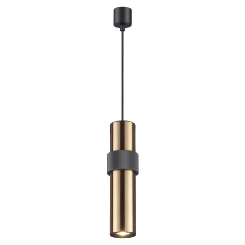 Светильник подвесной Afra 4739/5L Odeon Light чёрный золотой на 1 лампу, основание чёрное в стиле хай-тек современный трубочки