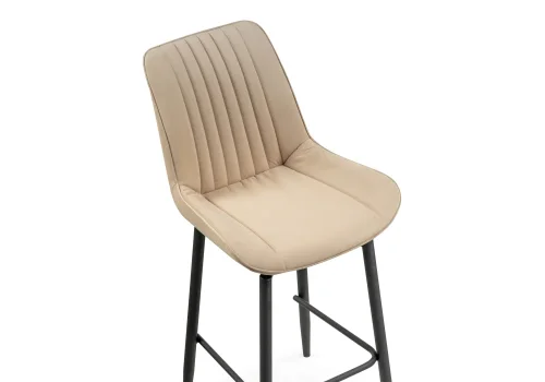 Полубарный стул Седа К крутящийся бежевый / черный 520602 Woodville, бежевый/велюр, ножки/металл/чёрный, размеры - ****500*580 фото 6