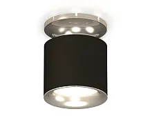 Светильник накладной XS7402083 Ambrella light чёрный 1 лампа, основание серебряное в стиле хай-тек современный круглый