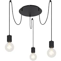 Светильник подвесной Hermine 54030-3H Globo без плафона 3 лампы, основание чёрное в стиле лофт современный 