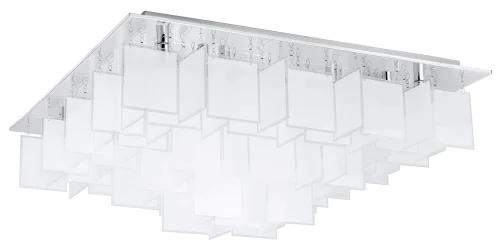 Люстра потолочная CONDRADA 1 92813 Eglo прозрачная белая на 16 ламп, основание хром серое в стиле современный 