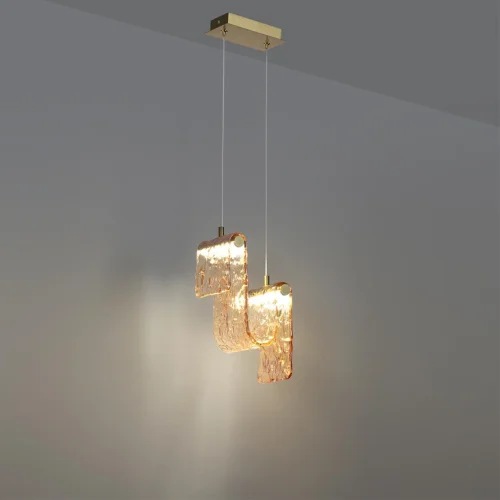 Светильник подвесной LED Flow 5105/11L Odeon Light янтарный на 1 лампу, основание золотое в стиле современный арт-деко фото 4