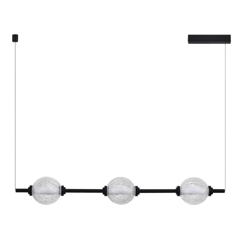 Светильник подвесной LED Peek SL6120.403.03 ST-Luce прозрачный 3 лампы, основание чёрное в стиле современный хай-тек минимализм линейный фото 2