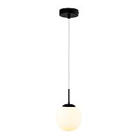 Светильник подвесной Volare A1565SP-1BK Arte Lamp белый 1 лампа, основание чёрное в стиле современный молекула шар