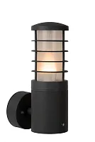 Настенный светильник Solid 14871/01/30 Lucide уличный IP54 чёрный 1 лампа, плафон белый в стиле современный E27