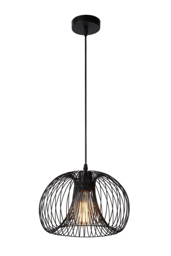 Светильник подвесной лофт VINTI 02400/30/30 Lucide чёрный 1 лампа, основание чёрное в стиле современный 