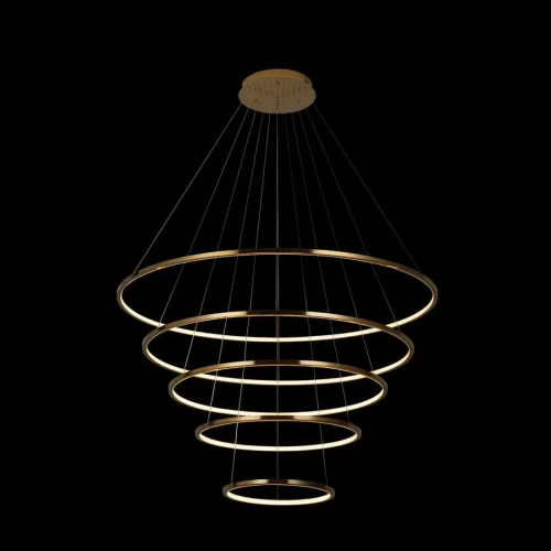 Светильник подвесной LED Ring 10015/5 LOFT IT золотой 5 ламп, основание золотое в стиле хай-тек кольца фото 6