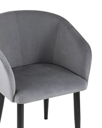 Кресло Ральф велюр серый УТ000004168 Stool Group, серый/велюр, ножки/металл/чёрный, размеры - ****580*600 фото 7