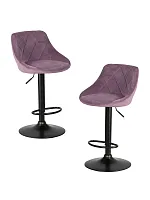 Стул барный набор 2 шт. SET-2 5007_BlackBase-LM LOGAN BLACK, цвет сиденья пудрово-сиреневый (MJ9-52), цвет основания черный Dobrin, /велюр, ножки/металл/чёрный, размеры - 840*1060***455*480 Стул барный набор 2 шт. SET-2 5007_BlackBase-LM LOGAN BLACK, цвет сиденья пудрово-сиреневый (MJ9-52), цвет основания черный Dobrin, /велюр, ножки/металл/чёрный, размеры - 840*1060***455*480
