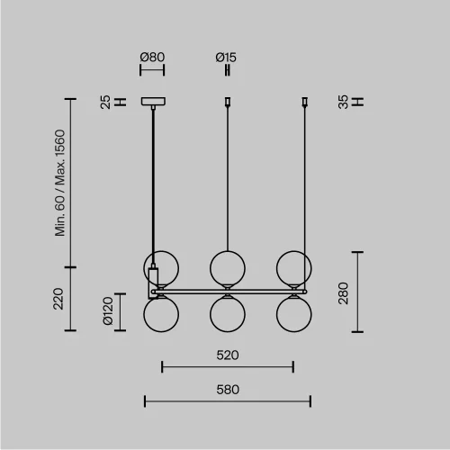 Люстра подвесная Ring MOD013PL-06W Maytoni белая на 6 ламп, основание белое в стиле современный шар фото 10