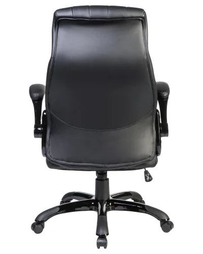 Офисное кресло для руководителей 112B-LMR WARREN, цвет чёрный Dobrin, чёрный/экокожа, ножки/металл/чёрный, размеры - 1140*1210***720*810 фото 5