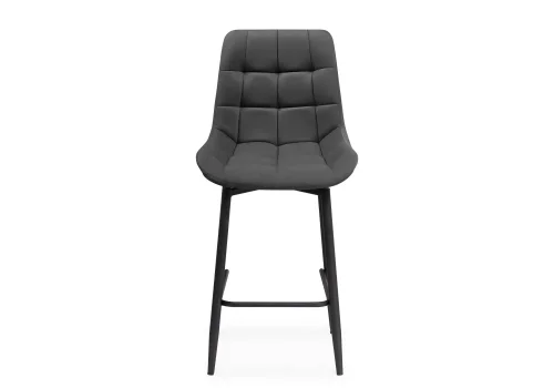 Полубарный стул Алст К крутящийся темно-серый / черный 502127 Woodville, серый/велюр, ножки/металл/чёрный, размеры - ****500*580 фото 2