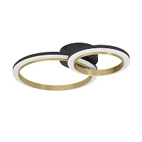 Светильник потолочный LED Calliera 901223 Eglo чёрный матовый латунь на 1 лампу, основание чёрное матовое латунь в стиле современный хай-тек 