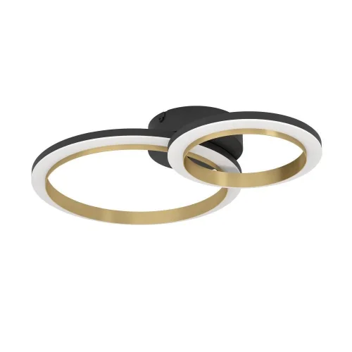 Светильник потолочный LED Calliera 901223 Eglo чёрный матовый латунь на 1 лампу, основание чёрное матовое латунь в стиле современный хай-тек 