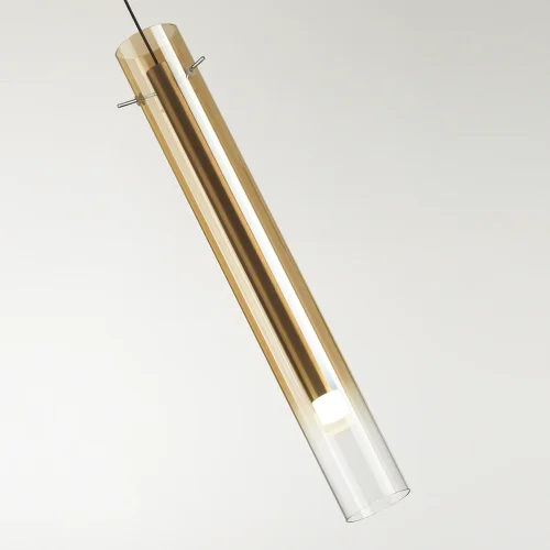 Светильник подвесной LED Shiny 5061/5LB Odeon Light янтарный 1 лампа, основание золотое в стиле современный трубочки фото 5