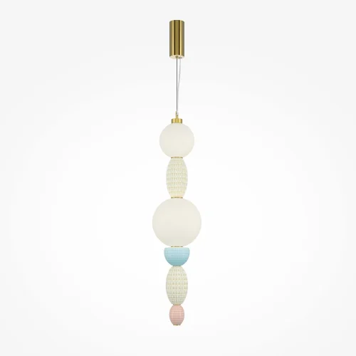 Светильник подвесной LED Adore MOD297PL-L24BS3K Maytoni белый разноцветный на 1 лампу, основание латунь в стиле современный арт-деко выдувное шар фото 3