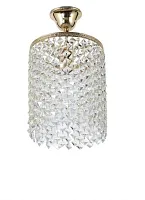 Светильник потолочный хрустальный Stella E 1.3.20.102 G Arti Lampadari прозрачная на 1 лампа, основание золотое в стиле ампир классический 