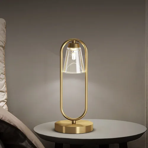 Настольная лампа ADRIELL TAB Gold 212697-23 ImperiumLoft прозрачная на 1 лампу, основание золотое металл в стиле современный фото 11