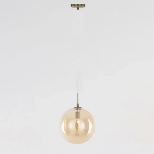 Светильник подвесной Томми CL102633 Citilux янтарный 1 лампа, основание бронзовое в стиле современный шар фото 2